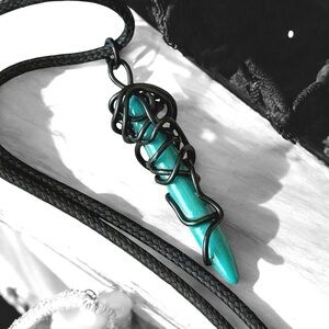 5 For $25💫Wrapped Alternative Turquoise Spike Pendant Necklace